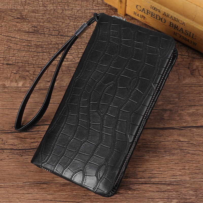 Men's Leather Long Zipper Multiple Card Slots Wallet - Nyaabs