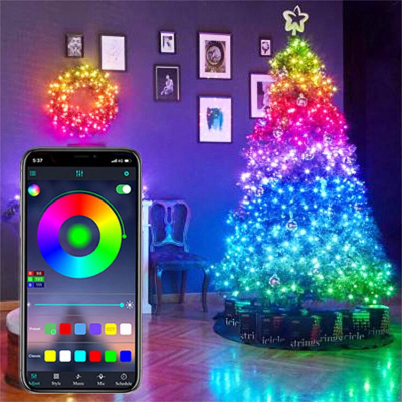 USB Smart Bluetooth Led Copper Wire String Light App Control Christmas Tree Decor New Year Fairy Light Garland Christmas Decoration nyaabs.com