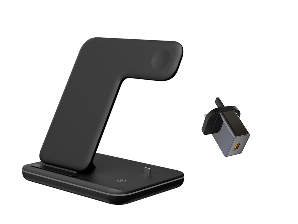 Compatible Mobile Phone Watch Earphone Wireless Charger 3 In 1 Wireless Charger Stand - Nyaabs