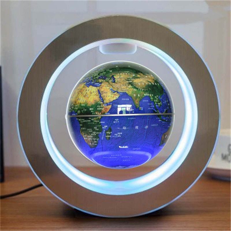 Round LED World Map Floating Globe Magnetic Levitation Light Anti Gravity Magic - Nyaabs