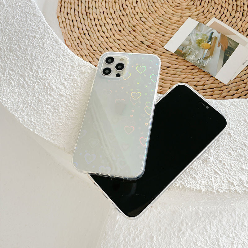 Laser Colorful Love For Double-sided Coated Silicone Phone Case - Nyaabs