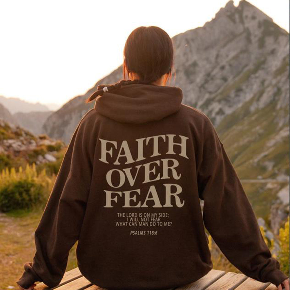 Faith Over Fear Christian Hoodie Christian Sweatshirt Jesus Hoodie Trendy Hoodie Bible Verse Shirt Unisex Aesthetic Clothes - Nyaabs