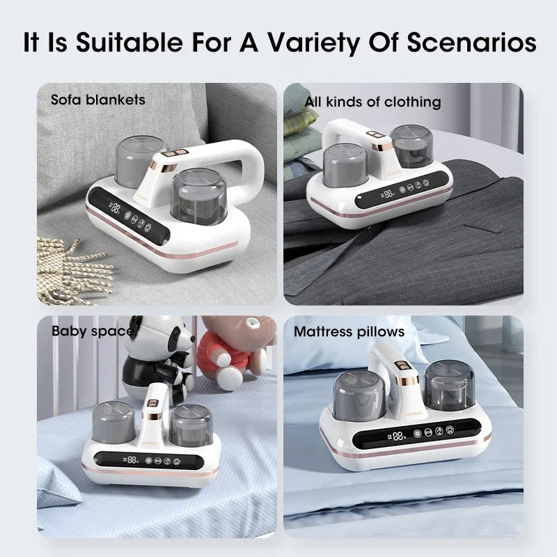 New Mattress Vacuum Mite Remover Cordless Handheld Cleaner Powerful Suction For Cleaning Bed Pillows Home Supplies - Nyaabs