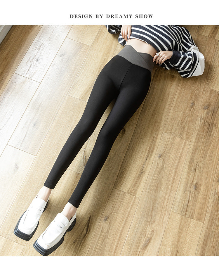 Cross Waist Leggings Women's High Waist Outerwear nyaabs.com