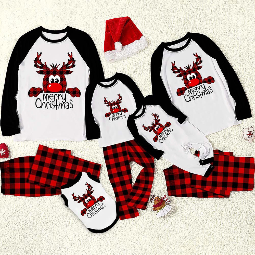 Family Christmas Pajamas Matching Sets Christmas Sleepwear Parent-Child Pjs Outfit For Christmas Holiday Xmas Party - Nyaabs