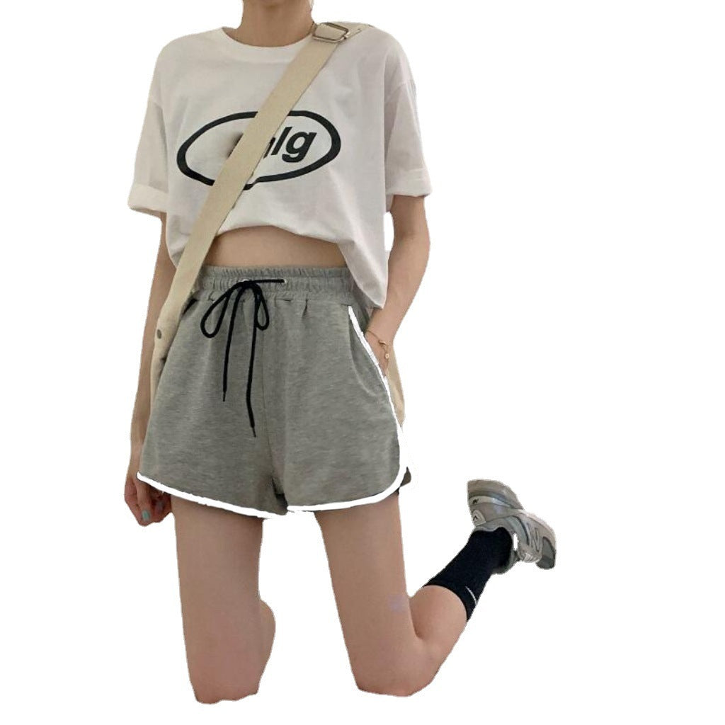 Korean Style High Waist Sports Three-point Shorts Women Loose nyaabs.com