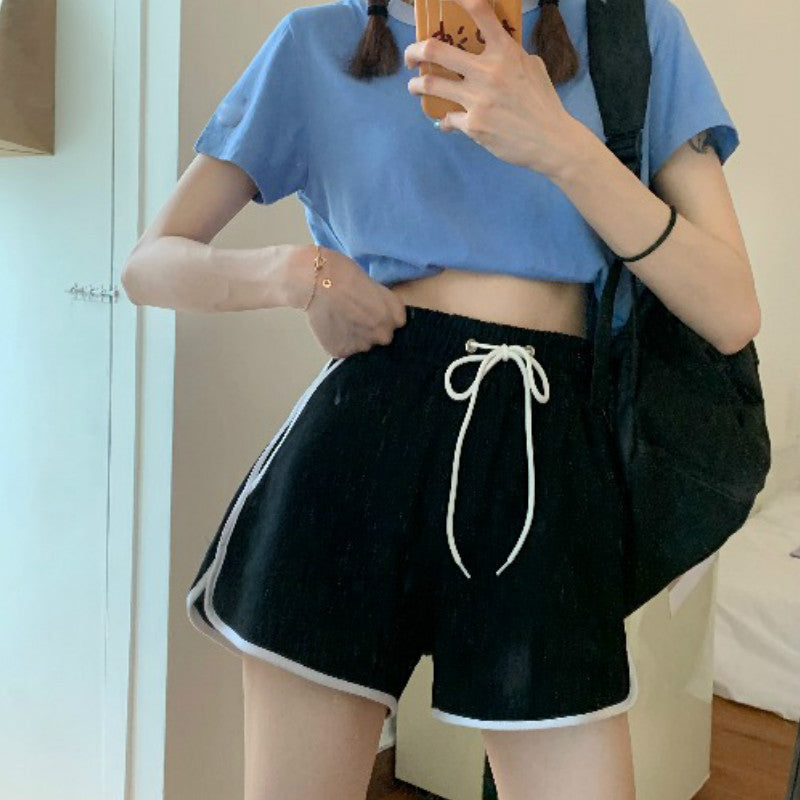 Korean Style High Waist Sports Three-point Shorts Women Loose nyaabs.com