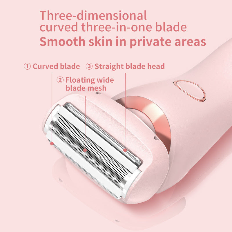 2 In 1 Hair Removal Epilator USB Rechargeable Trimmer Women Body Razor Face Leg Armpit Bikini Hand Pubic Shaver Hair Remover - Nyaabs