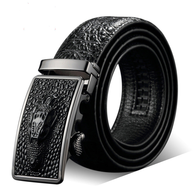 Men's Genuine Leather Belt Automatic Buckle - Nyaabs