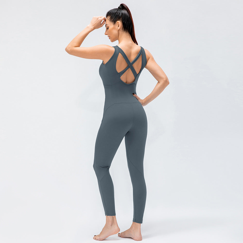 Women's Sexy Backless One Piece Sports One Piece Yoga Wear - Nyaabs