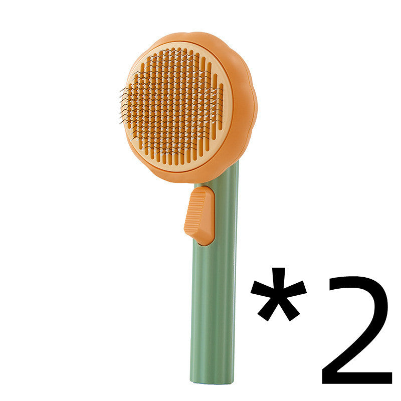 New Pet Cat Brush Hot Selling Hand-held Steel Wire Self-cleaning Comb Looper For Hair Removal nyaabs.com