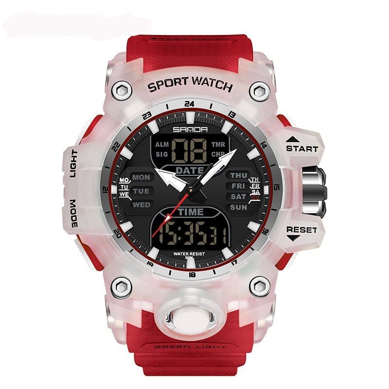 Multifunctional Men's Fashion Korean Style Waterproof Shockproof Transparent Watch - Nyaabs