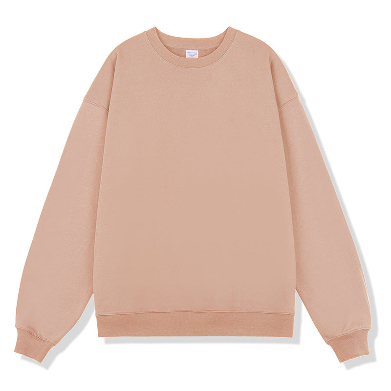 380g Terry Cotton Round Neck Sweater Loose European And American Retro FOG Color Matching - Nyaabs