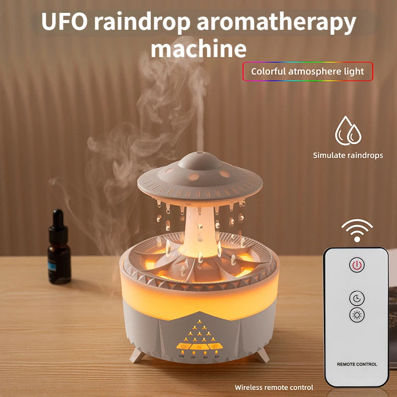 New UFO Raindrop Humidifier Water Drop Air Humidifier USB Aromatherapy Essential Oils Aroma Air Diffuser Household Mist Maker Home Decor - Nyaabs