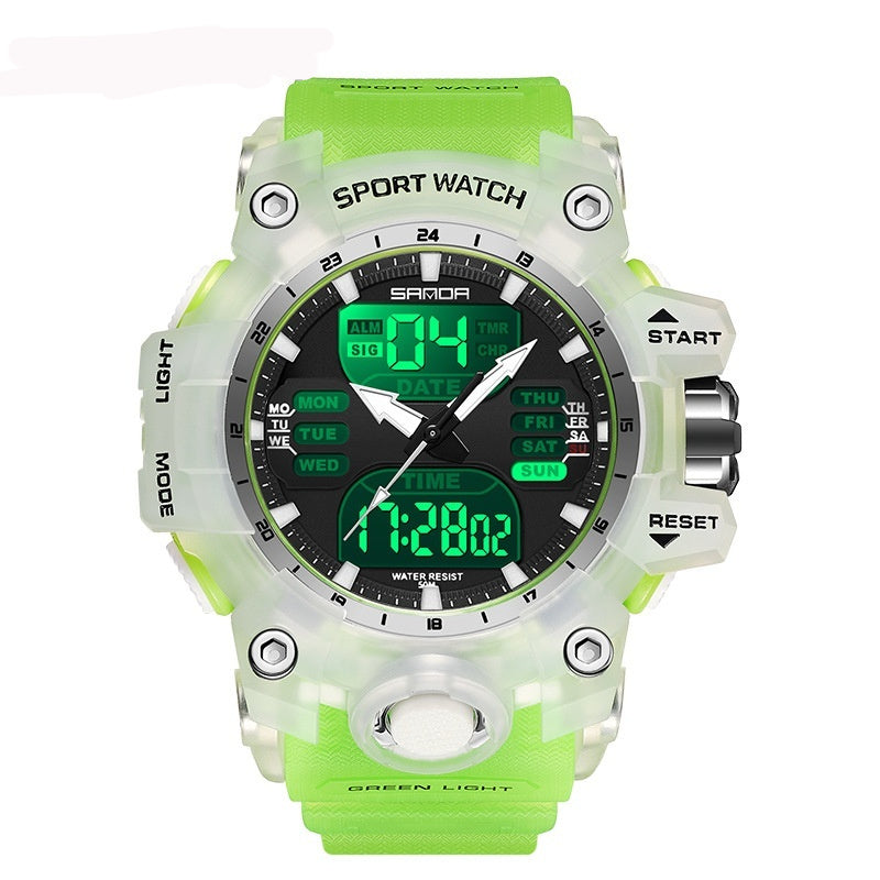 Multifunctional Men's Fashion Korean Style Waterproof Shockproof Transparent Watch - Nyaabs