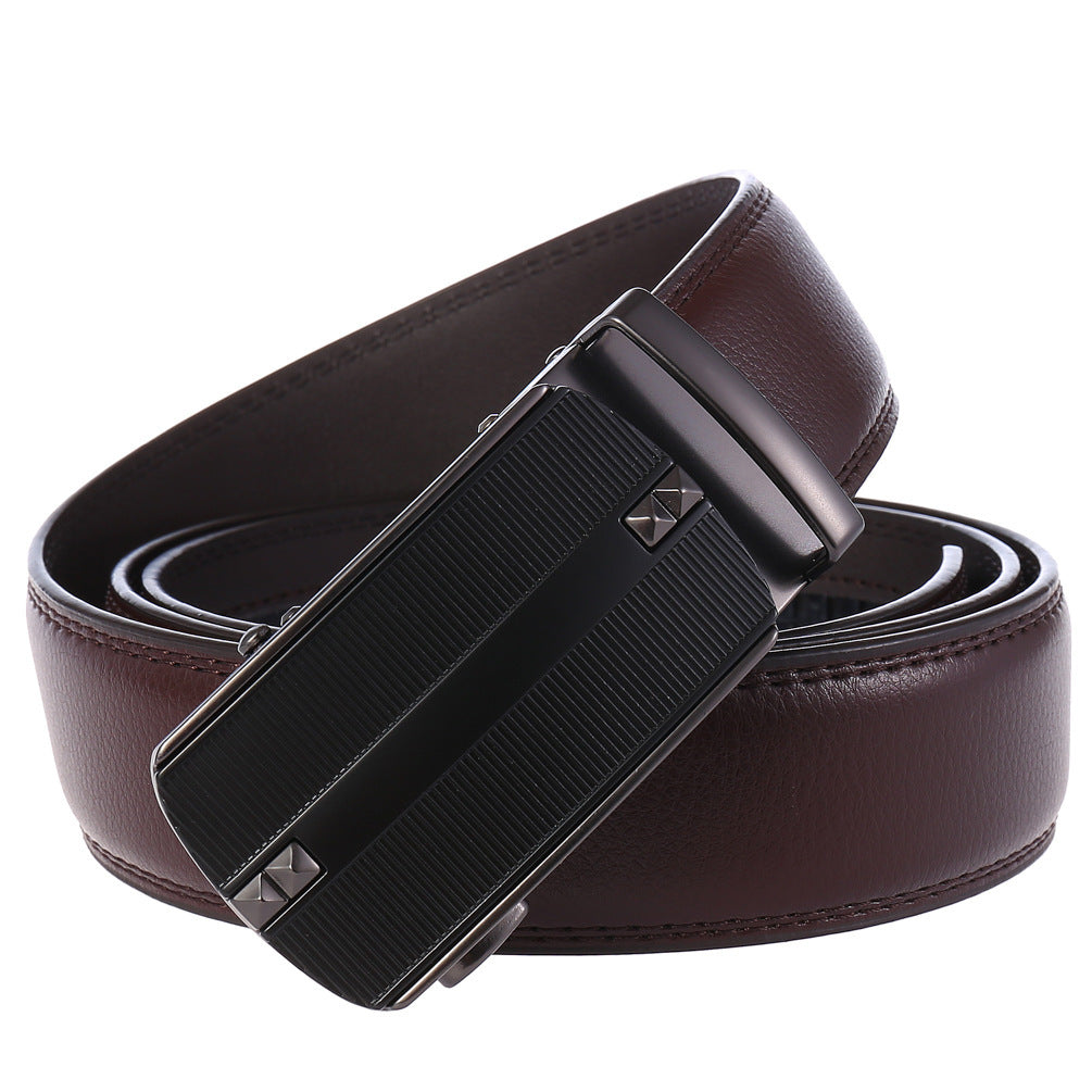 Automatic Buckle Belt Men's Two-layer Cowhide - Nyaabs