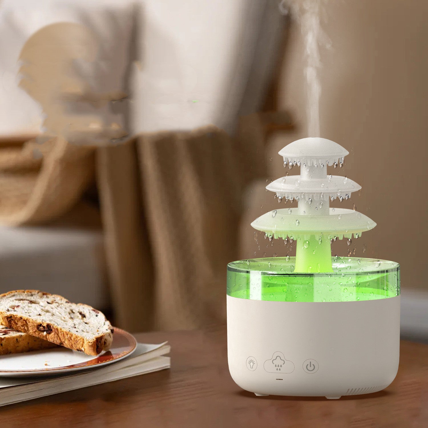 New Cloud Rain Air Humidifier Essential Oil Aromatherapy Diffuser USB Mute Mist Air Humidifier With Colorful Light - Nyaabs