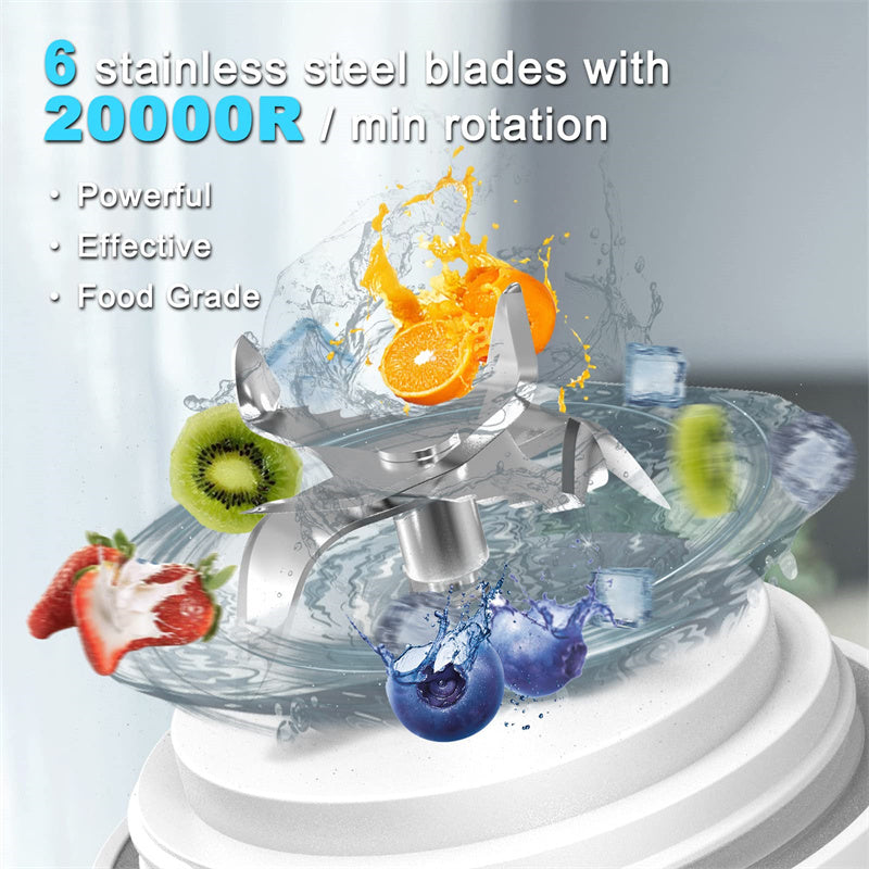 Portable Blender Juicer Personal Size Blender For Shakes And Smoothies With 6 Blade Mini Blender Kitchen Gadgets - Nyaabs