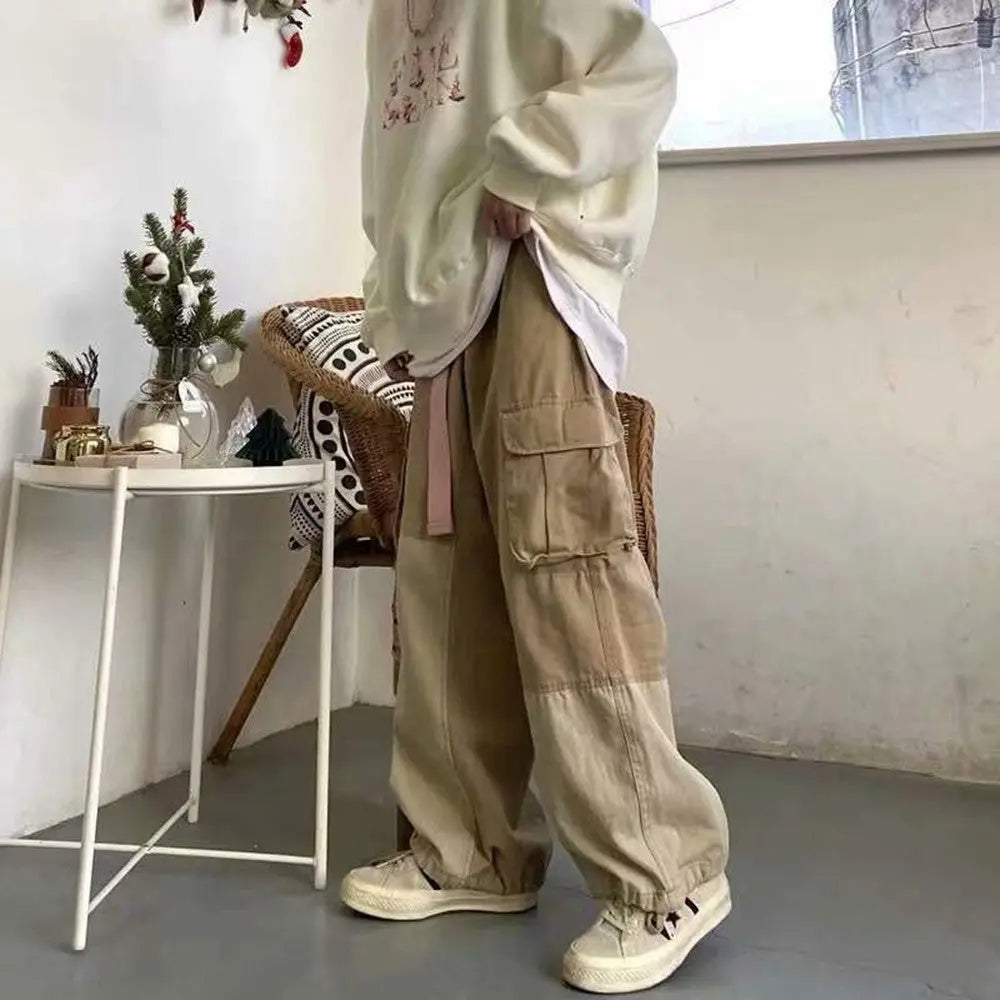 Men's Spliced Overalls Loose Fit And Casual - Nyaabs