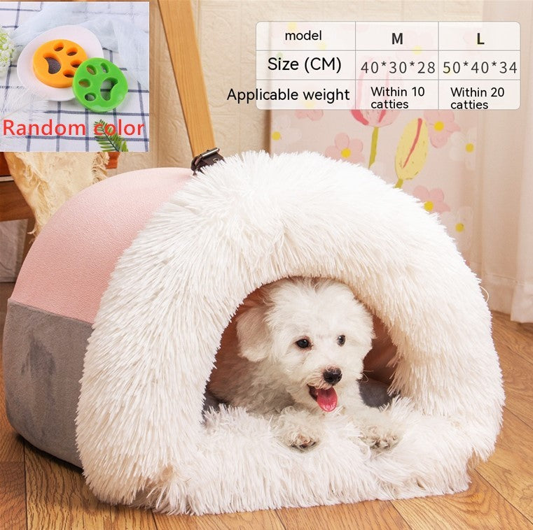 New Splice Portable Pet Nest Portable Autumn And Winter Warm Dog Nest Moisture-proof Long Fur Cat Nest Cross Border Pet Nest nyaabs.com