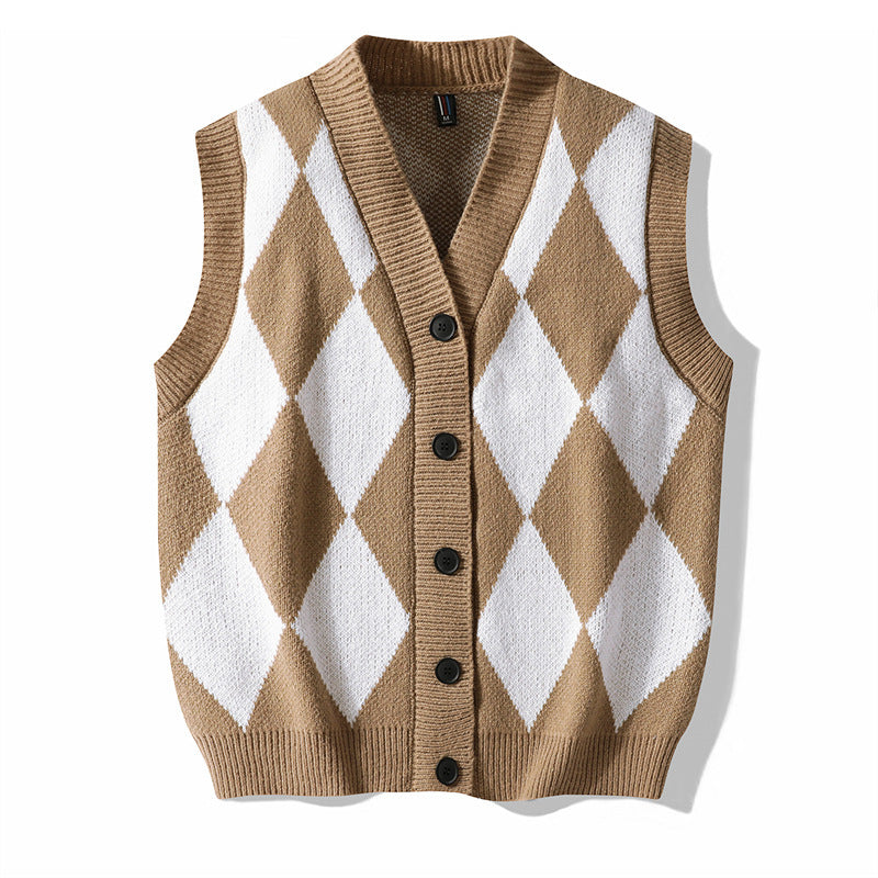 Autumn And Winter Leisure Men's V-neck Sweater Woolen Vest My Store