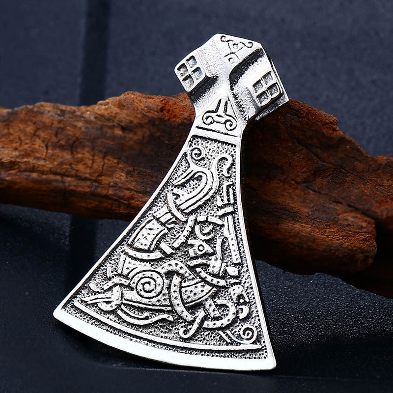 Nordic Viking Symbol Axe Pendant Necklace Men - Nyaabs