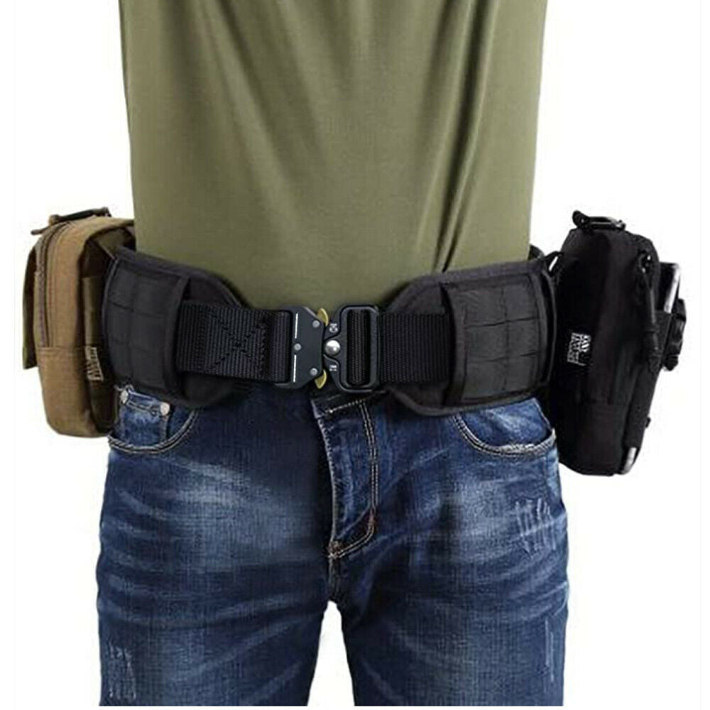 Military Tactical Belt Heavy Duty Security Guard Working Utility Nylon Waistband - Nyaabs