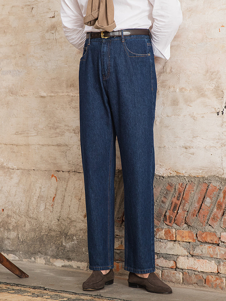 Retro Washed Jeans Fashion Casual High Waist Straight Pants - Nyaabs