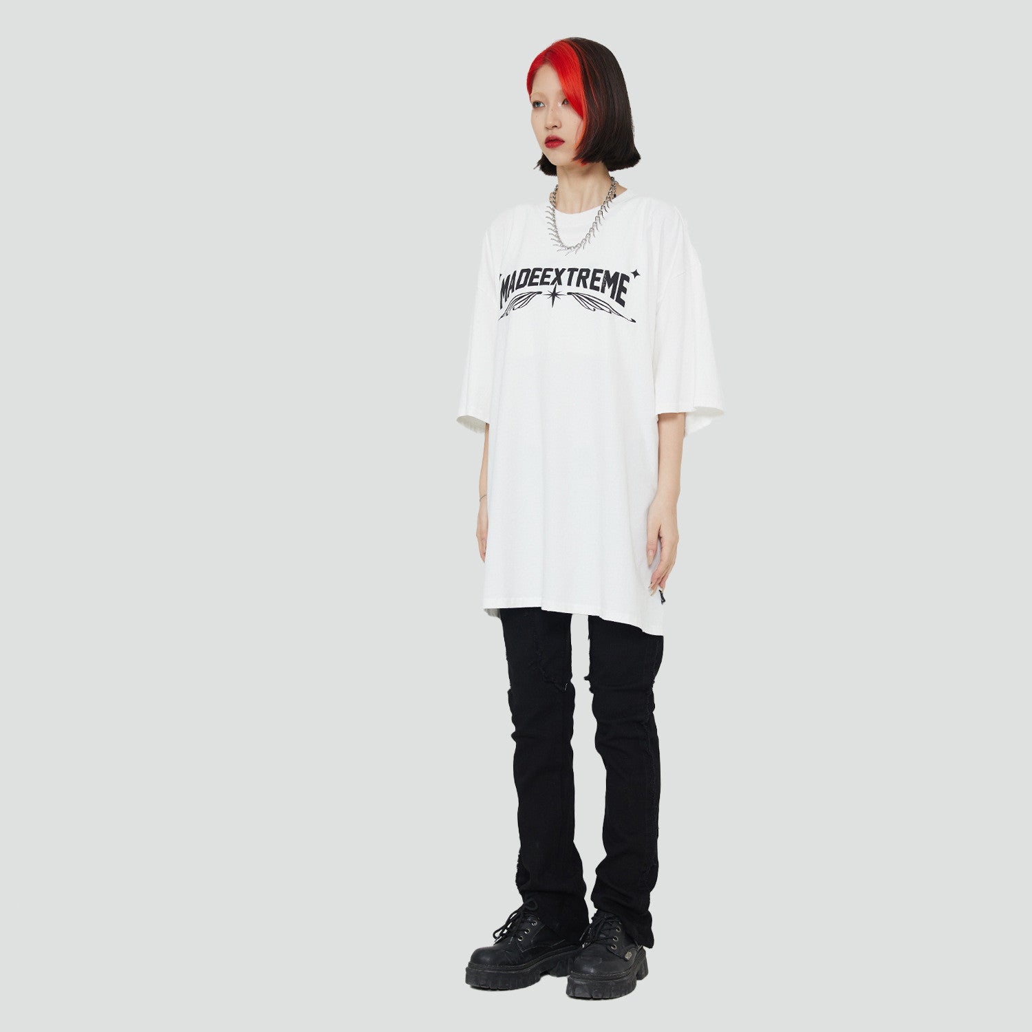 Street Retro New Short Sleeve Letter Print T-Shirt - Nyaabs