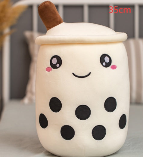 Cute Fruit Drink Plush Stuffed Soft Strawberry Milk Tea Plush Boba Tea Cup Toy Bubble Tea Pillow Cushion Kids Gift - Nyaabs