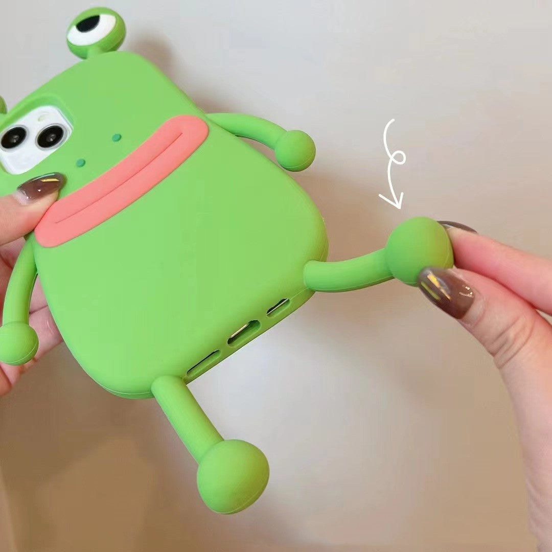 Funny Silicone 3D Frog Phone Case For IPhone 14 13 11 12 Pro Max XS XR X 7 8 Plus SE Cartoon Cute Shockproof Bumper Cover - Nyaabs