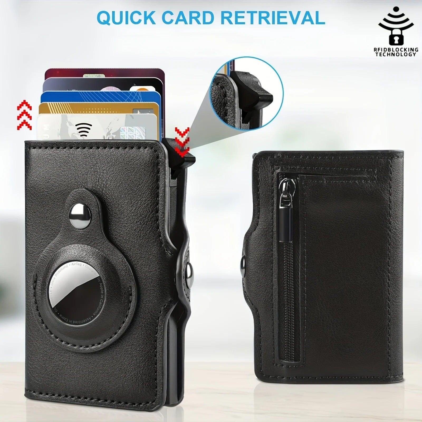 Men's Wallet Tracker Card Clamp Metal Card Holder - Nyaabs