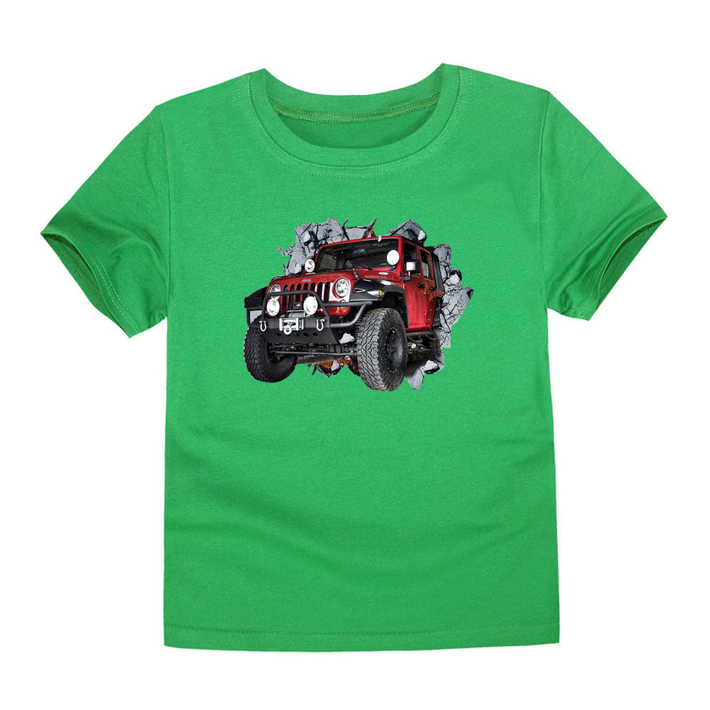 Children's Short-sleeved Cotton Heat Transfer T-shirt For Boys And Girls - Nyaabs