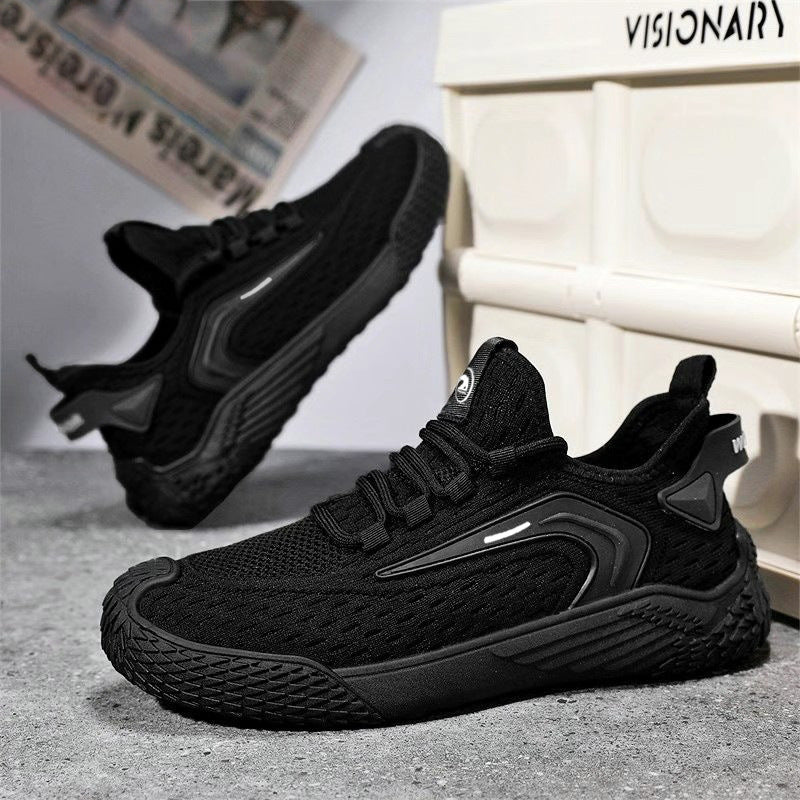 Breathable Flying Mesh Sports Shoes Casual Lightweight Lace-up Sneakers For Men - Nyaabs