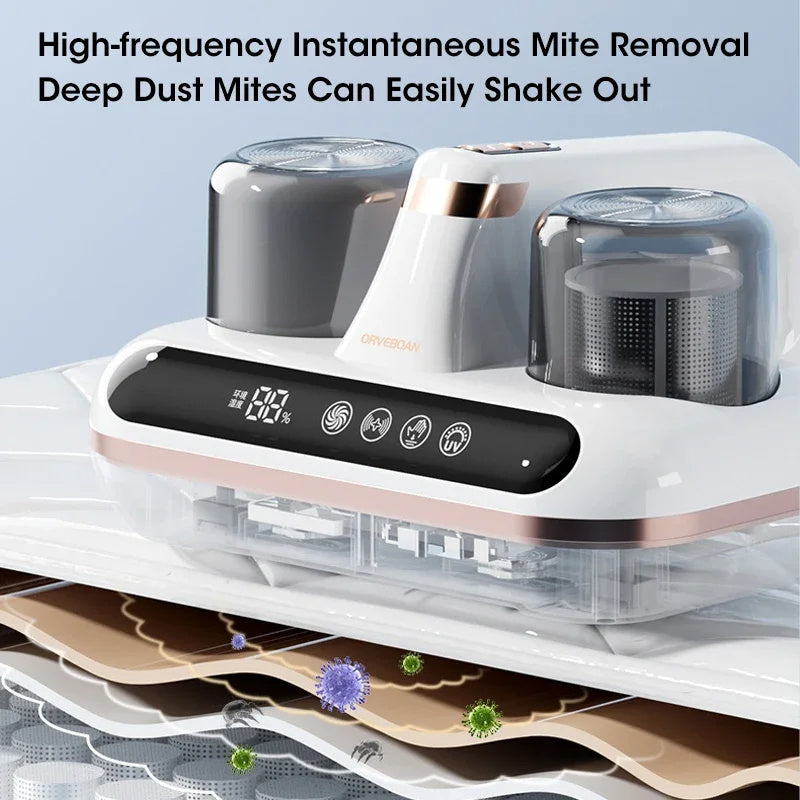 New Mattress Vacuum Mite Remover Cordless Handheld Cleaner Powerful Suction For Cleaning Bed Pillows Home Supplies - Nyaabs