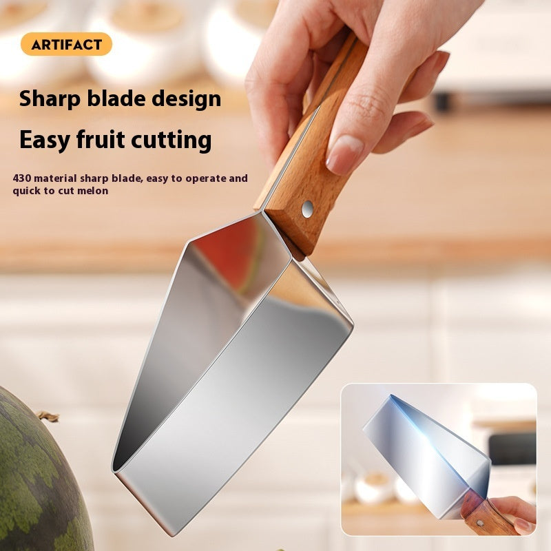 New Watermelon Splitter Watermelon Cutting Artifact 430 Stainless Steel Cutting Piece Splitter Household Melon Triangle Cutting Knife Fruit Knife Kitchen Gadgets - Nyaabs