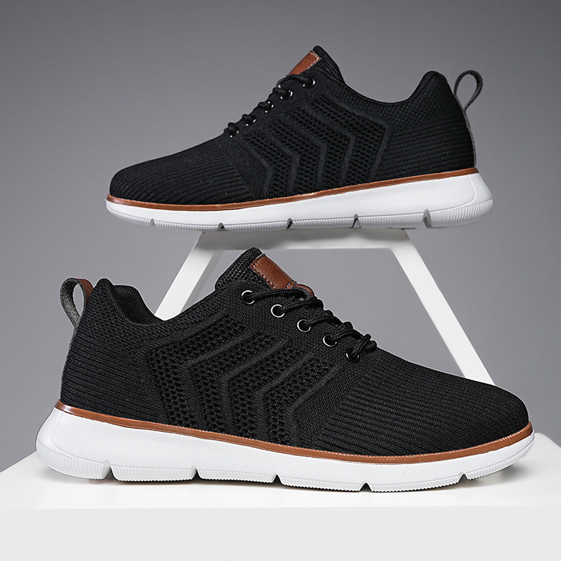 Fashion Lace-up Mesh Sneakers Casual  Flying Woven Walking Sports Shoes For Men - Nyaabs