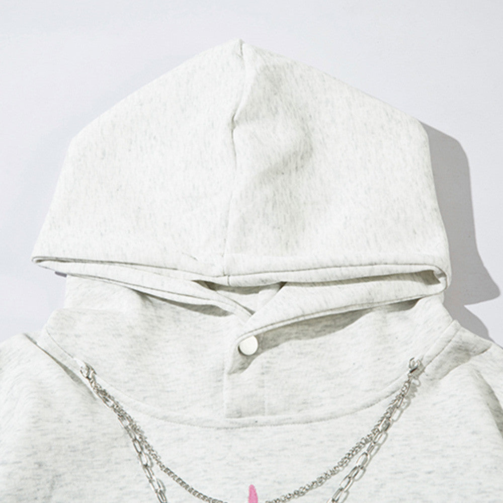 Five-pointed Star Necklace Bar Hooded Pullover - Nyaabs