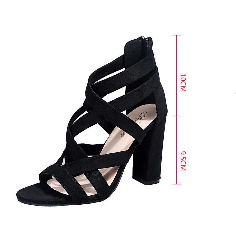 Large Size Thick Heel Women's Sandals nyaabs.com