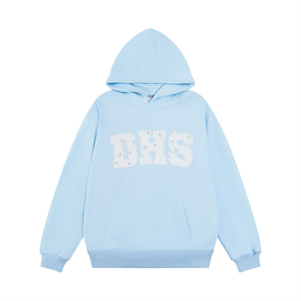 Letter Patch Embroidered Hoodie - Nyaabs