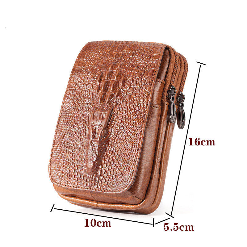 Leather Men's Mobile Phone Pockets Vertical Multi-function - Nyaabs