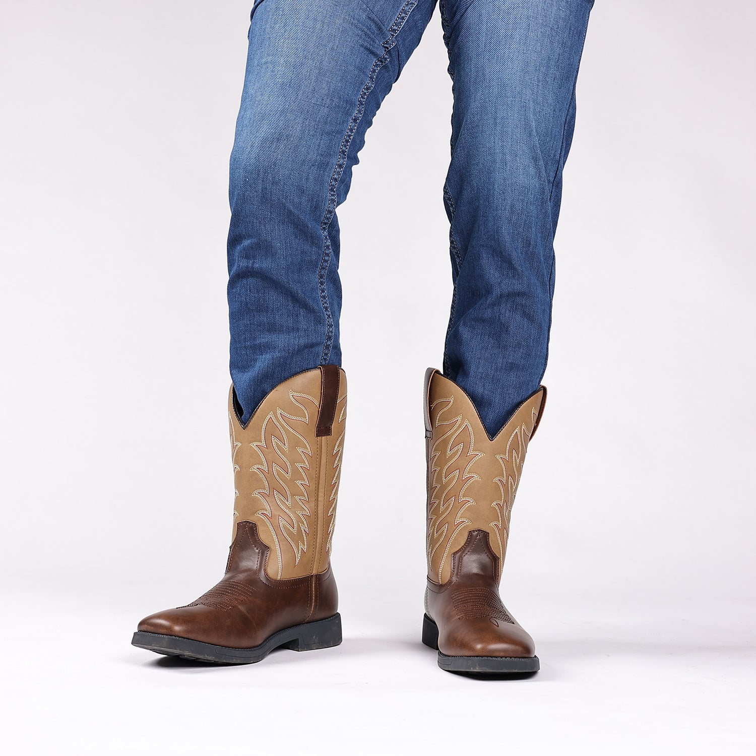 Retro Wide Head Western Cowboy Boot - Nyaabs