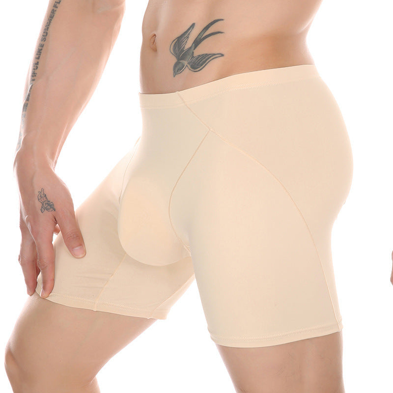 Men's Pure Color Ice Silk Sports Anti-wear Leg Underwear - Nyaabs