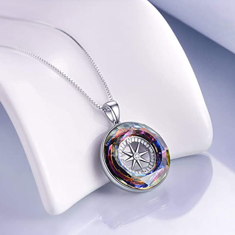 Fashion Compass Necklace Men Women Hip Hop - Nyaabs