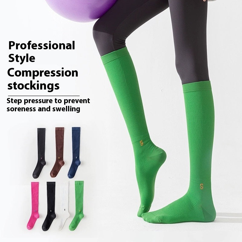 Compression Stockings Exercise Compression Calf Fitness Long Tube Yoga Socks - Nyaabs