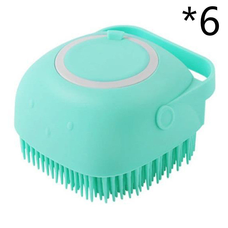 Silicone Dog Bath Massage Gloves Brush Pet Cat Bathroom Cleaning Tool Comb Brush For Dog Can Pour Shampoo Dog Grooming Supplies nyaabs.com