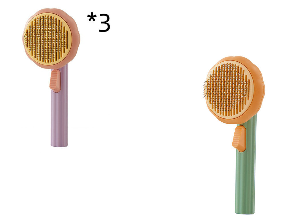 New Pet Cat Brush Hot Selling Hand-held Steel Wire Self-cleaning Comb Looper For Hair Removal nyaabs.com