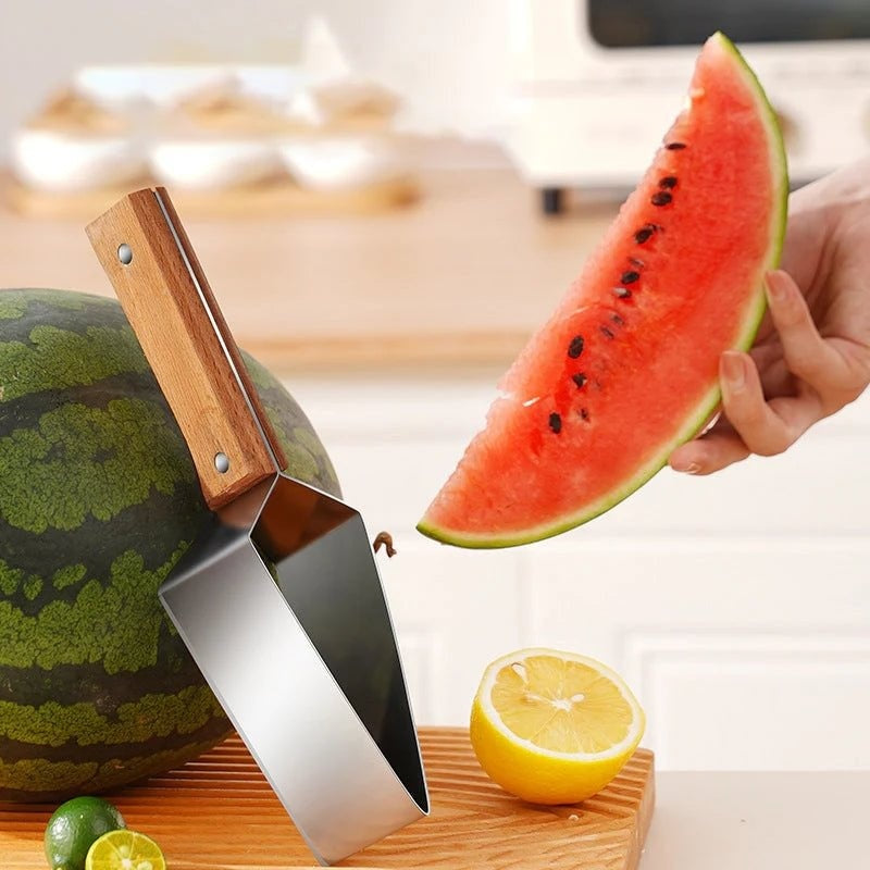 New Watermelon Splitter Watermelon Cutting Artifact 430 Stainless Steel Cutting Piece Splitter Household Melon Triangle Cutting Knife Fruit Knife Kitchen Gadgets - Nyaabs