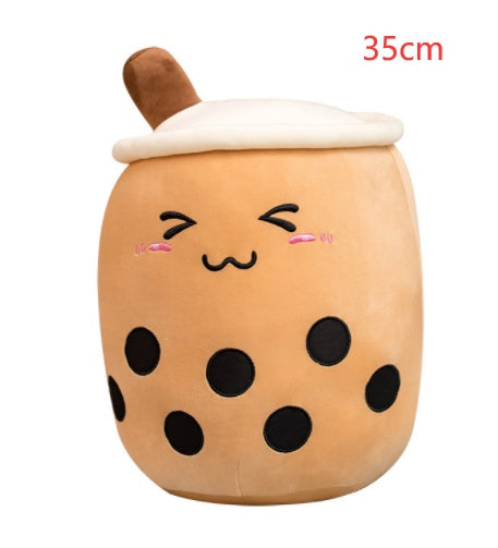 Cute Fruit Drink Plush Stuffed Soft Strawberry Milk Tea Plush Boba Tea Cup Toy Bubble Tea Pillow Cushion Kids Gift - Nyaabs