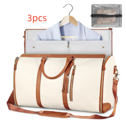 Large Capacity Travel Duffle Bag Women's Handbag Folding Suit Bag Waterproof Clothes Totes - Nyaabs